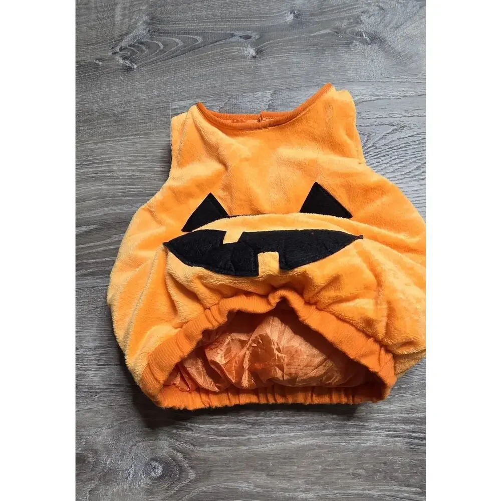 Target Baby Halloween Pumpkin Costume 6-12 Months Orange Jack-O-Lantern